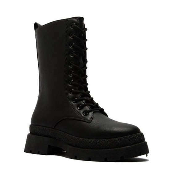 Camel lace up combat boots - Picture 9 of 9